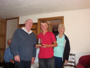 Prize Giving Richard & Callum receiving the Sailaway Trophy